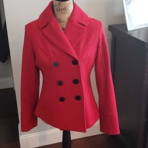 New guess red peacoat sz medium